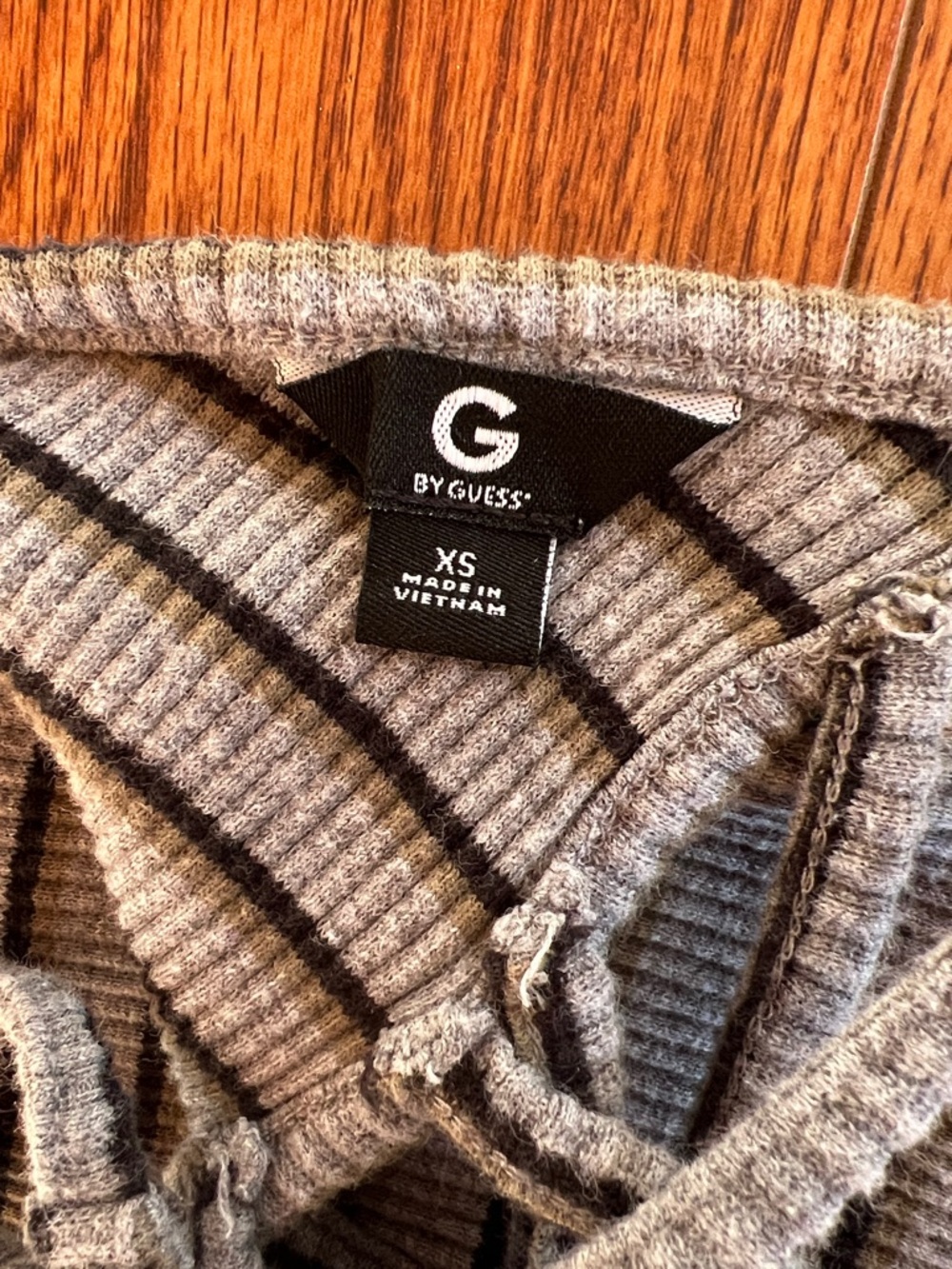 GUESS Gray and Black/brown Velia Ribbed Striped Dress - Picture 3 of 6
